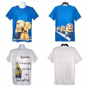 Set of 2 Hollise Minions Men's Short Sleeve T's Size L